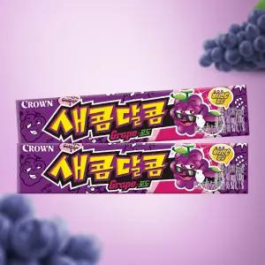 크라운 새콤달콤 스틱 29g 포도 15개