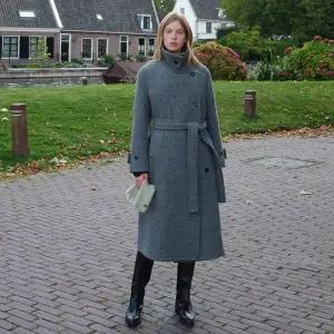 [롯데백화점]온앤온 하이넥 벨티트 오버핏 울 코트 NEW5XHB25_1F