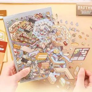 3D 방꾸미기 스티커 집 입체 놀이북 카피바라 미니어처 씬 북 DIY 다꾸 다이어리