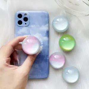 투명 물방울 반구 레진 스마트톡 핸드폰 그립 거치대