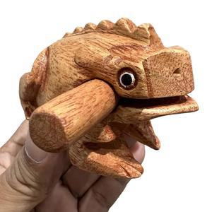 NUTTA - 3인치 나무 개구리 기로 라즈 음악 악기 타악기 책상, 소리 디어로 안개를 긁어내는 재미있는 자연 홈 가든 장식 (3인치)