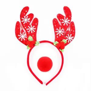 크리스마스 루돌프 머리띠 스폰지코 세트
