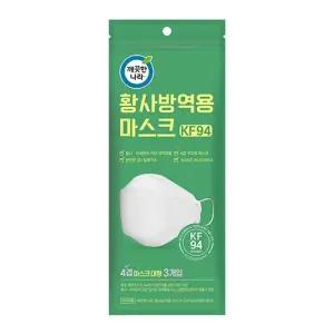 깨끗한나라 황사 방역 마스크 KF94 대형 3매입 2개/마스크/입체/병원/어른/단체/약국/진료/여행/방역/보건