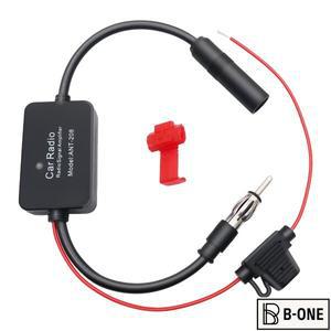 12V-24V 자동차 라디오 안테나 FM 신호 증폭기 부스터 앰프 80-108MHZ 간섭 방지