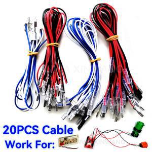 20PCS XH2.54 또는 용 4.8mm 커넥터 제로 케이블 버튼 지연 USB 보드 DuPont 아케이드 2.8mm Happ SANWA 조이스틱 2 핀 푸시 와이어