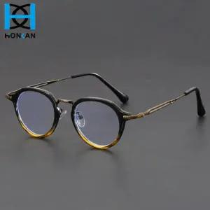 레트로 라운드 안경 남자 새로운 패션 안티 블루 라이트 스펙터클 여성 유행 빈티지 브랜드 디자인 광학