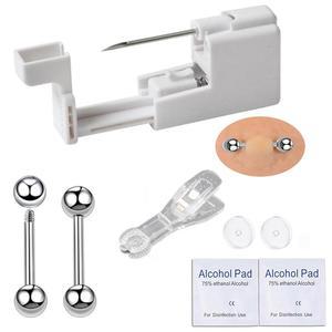 유두, 혀, 눈썹, 입술, 배 버튼용 Orglace 바디 피어싱 키트, 316L 용 스테인리스 스틸 링, 가정용 셀프 키트