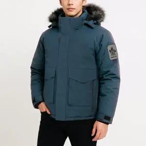 [디바옴므]겨울 하프 중량 패딩 점퍼 후드털 탈부착 발열안감 코트 잠바 사파리