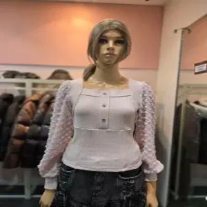 [에고이스트] 소매 레이스 퍼프 티셔츠  ER4JT-001