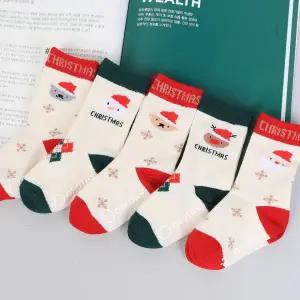 M 아가일산타 5족 양말 크리스마스 선물 아동 유아 아기 아이 성탄절 답례품 유아 캐릭터 선물 여아