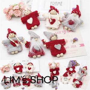 홈데코 메리 크리스마스 산타클로스 DIY 핸드메이드 엘프 장식 울 펠트 오너먼트