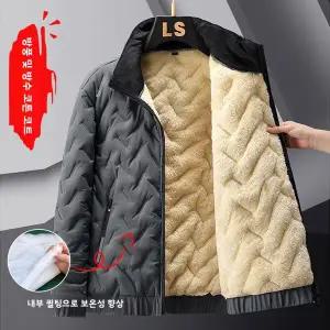 남성용 겨울 두꺼운 플리스 안감 지퍼 코튼 재킷 스탠드 칼라 따뜻한 코트 스탠다드 핏 캐주얼 아우터웨어