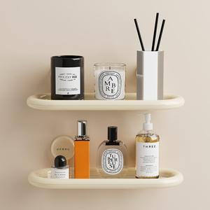 UFORU 크림 공기 욕실 세면도구 선반 펀칭로드 없는 벽걸이