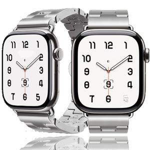 애플 워치 밴드 울트라 3 시리즈 11 10 9 46mm 스테인리스 스틸 스트랩 아이워치 SE 40mm용 H 브레이슬릿