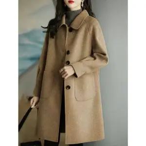 여성 헤링본 여자 자켓 헤링본코트 핸드메이드 겨울 더블