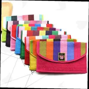 여성 클러치백 색동 누빔 전통무늬 봉투형 지갑 명절 용돈 보관 휴대용