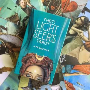 라이트 시어의 타로 덱 - 초보자를 위한 가이드북이 포함된 78장의 카드, 영적 지도 및 통찰력 있는 영어 점술 해석