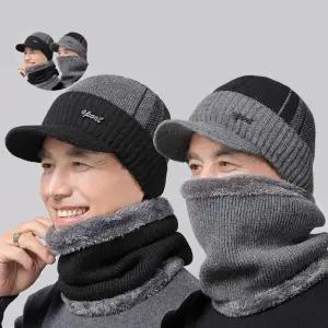 (제스트)겨울 남성 방한 골프 넥워머 등산 귀마개 모자 세트