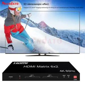 HDMI리피터 6x2 HDMI 매트릭스 스위치 4k 60hz hdmi 오디오 비디오 분배기 6 In 2 out 스위처 PS4 컴퓨터 T