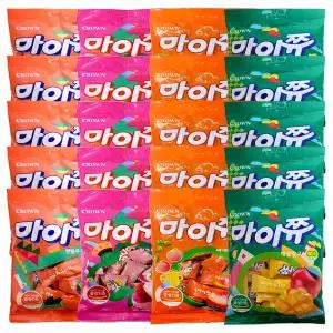 크라운 마이쮸 4종 100g X 20개 (각 5개씩) 애플 망고/멜론/써니 피치/핑크 리치 마이쭈 학교 간식