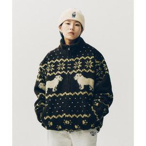 [AK플라자] [예일] 자카드 보아 플리스 자켓 YEW1FJ302A