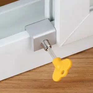 (5p세트 1구) 창문 잠금 장치/스토퍼/고리/방충망/고정/방범/샤시/미닫이/도어락/샷시/걸쇠/방범창/샷시문