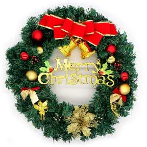 마음담아 완제품 크리스마스 리스 화환 현관 벽 장식 50cm