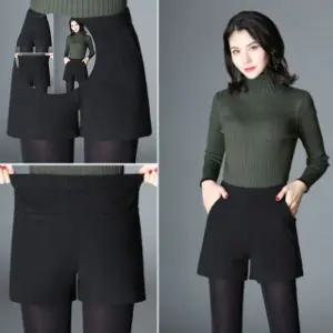 (놀꿈)하이웨스트 A라인 겨울가을 모직반바지 하이웨스트