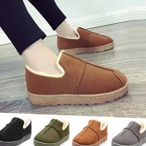 방한 여성 털 신발 겨울 털 안감 단화 로퍼 슈즈