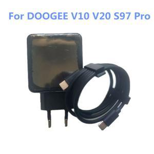 새로운 오리지널 DOOGEE V10 V20 S97 Pro 휴대폰 11V 3A 33W EU 충전기 여행용 어댑터 플러그 + Type-C USB 데이터 라인 케이블