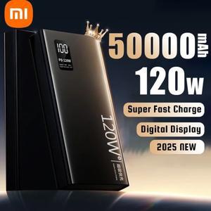 Xiaomi 50000mAh 대용량 120W 초고속 충전 보조베터리 iPhone 용 휴대용 배터리 Samsung Huawei