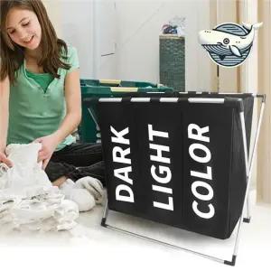 3단 세탁물 수납 바구니 이동식 접이식 빨래 대형빨래바구니 자취용품 빨래가방 세탁가방