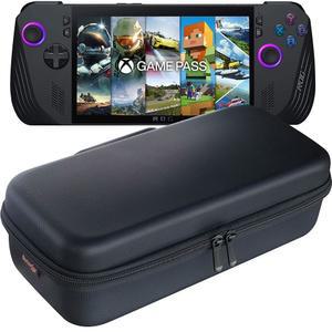 ButterFox ASUS Rog Ally X용 대형 내장 스탠드, 배터리 가방, 블랙/퍼플 마우스 및 슬림 액세서리 케이블용 충전기에 HDMI 케이스 뱅크, 65W - 포켓 휴대용 적합,