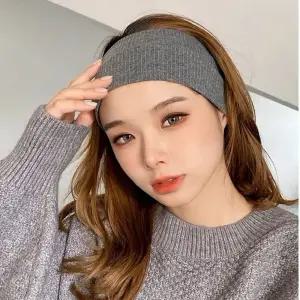 와이드 여성 헤어밴드 운동 스포츠 니트 헤드 밴드 Jro2+3GVd
