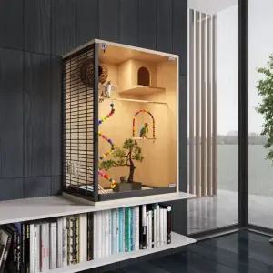 아크릴 케이지 놀이터 대형 투명 사육장 새장 앵무새케이지