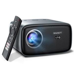 WiFi 및 Bluetooth 내장 라이선스 스트리밍 앱이 있는 4K 스마트 프로젝터, 야외 휴대용 AI 오토 포커스 키스톤, 30W 돌비, HDR10+, 침실용 천장 프로젝터