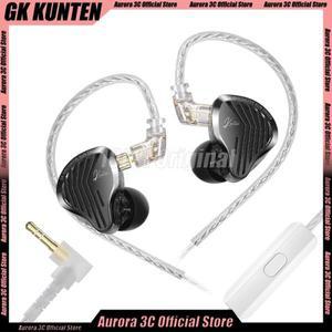 Kz Gk Kunten 다이나믹 드라이브 헤드폰 하이파이 중저음 이어버드 스포츠 메탈 탈착식 게이머 2핀 커스텀