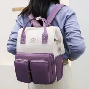 [골드스마일]캐주얼 출산 국민 임산부 기저귀 가방 유행 퍼플 백팩 엄마가방