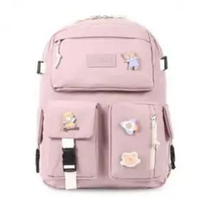 [굿쇼핑몰]캐주얼 학생 백팩 중학생 핑크 데일리 여행백팩 수납
