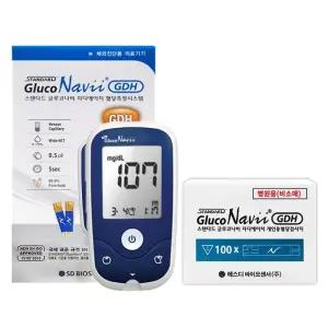 글루코나비 혈당측정기+검사지100매 임당검사 스트립 혈당계 D