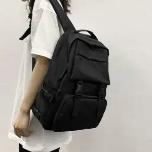 [피커]심플 패브릭 백팩 여성 버클 베이직