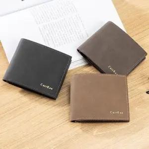 CarrKen 남자 고급 동전 지폐 카드 가죽 반지갑
