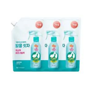 온더바디 발을씻자 코튼풋샴푸 리필 자몽 500ml, 3개
