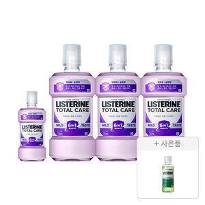 리스테린액 토탈케어 마일드 750ml, 3개+250ml, 1개+ 증정(그린티 마일드 100ml, 1개)