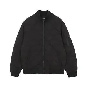 남성) 시보리 하이넥 중경량 다운 점퍼_AM4WWW702-BK