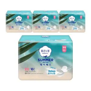 좋은느낌 썸머 데이패드 날개형, 중형, 18매, 4개