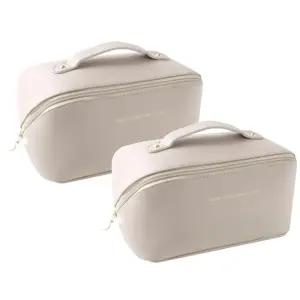 [1개+1개] 화장품파우치 가죽 여행용 대용량 가방 메이크업파우치