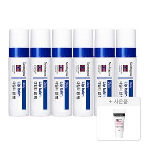 뉴트로지나 데일리 립 밤, 4g, 6개 + 증정(뉴트로지나 인텐스 시카 에멀젼 15ml,1개)