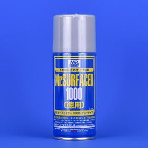Mr 서페이서 1000 그레이 B519 군제 스프레이 밑색 프라모델 건담 도색 미술 모형 소품 색칠