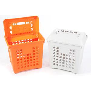 [국내생산]바퀴달린 뚜껑바구니2개,빨래통 분리수거 정리함